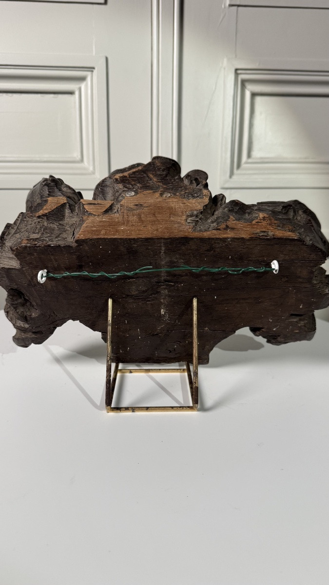 Panier de fleurs en bois sculpté, travail français du XVIIIe siècle-photo-2