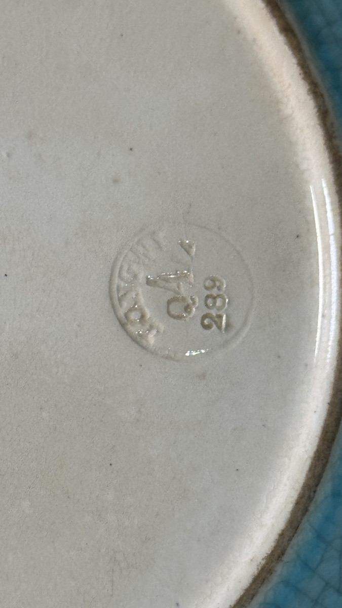 Decorative Longwy Enamel Plate With Birds And Floral Motif-photo-4