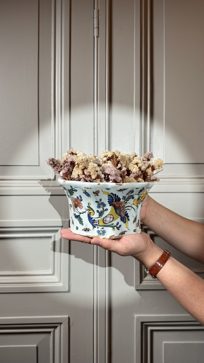 Rouen Faience Wall Pocket (bouquetière) – 18th Century-photo-2