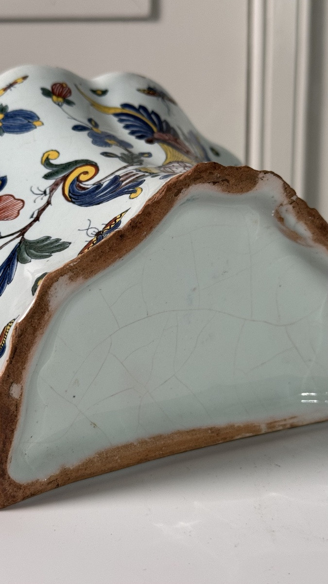 Rouen Faience Wall Pocket (bouquetière) – 18th Century-photo-4