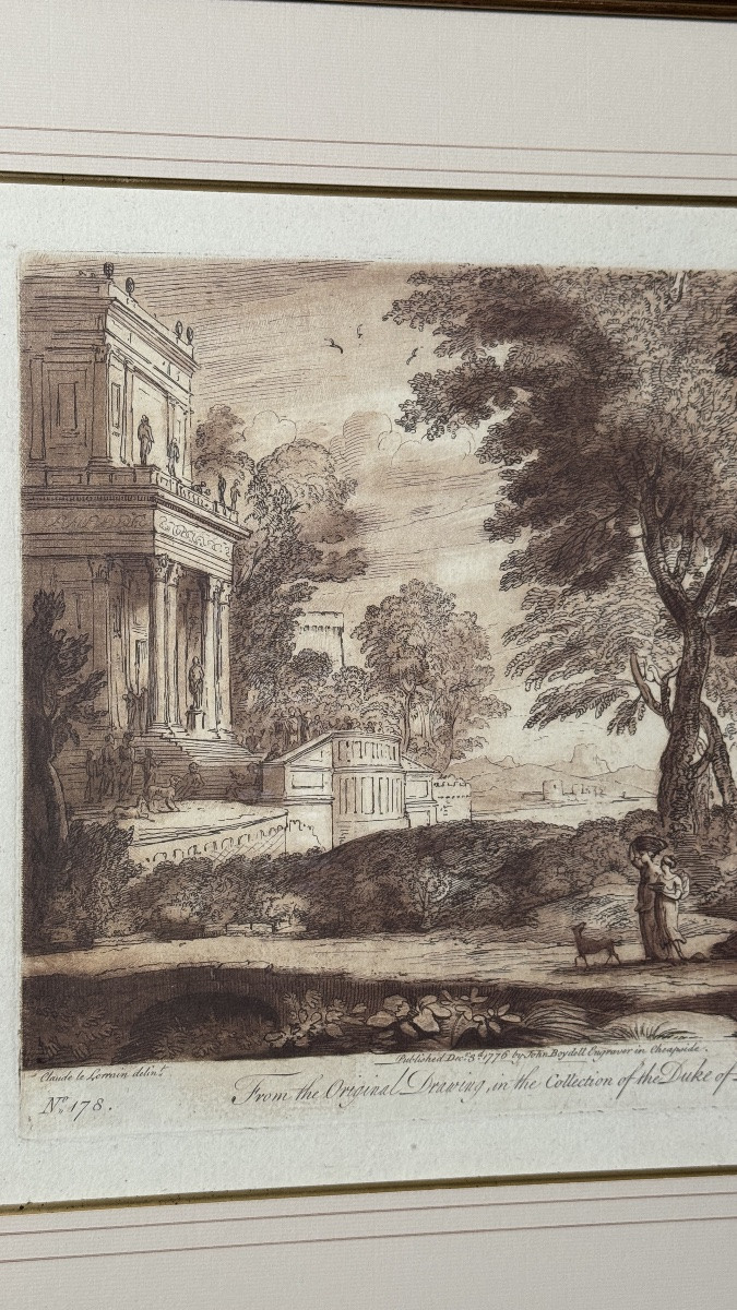 Paire de gravures anglaises d’après Claude Lorrain – John Boydell, 1776-photo-4