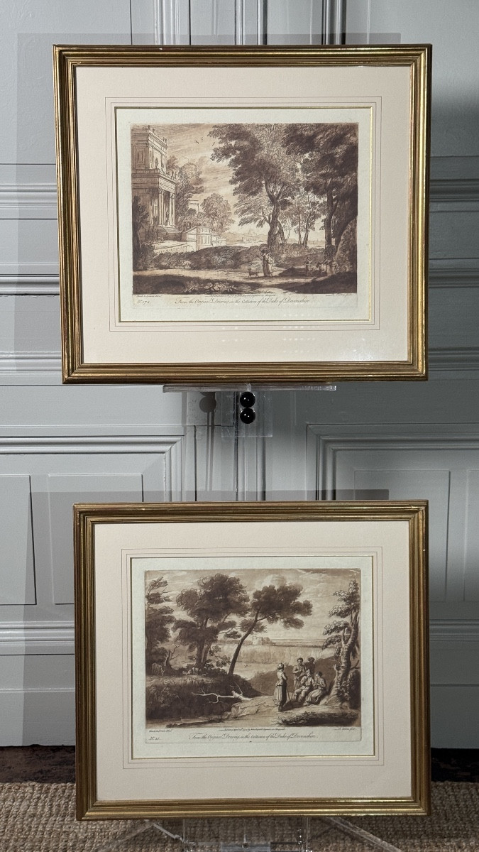 Paire de gravures anglaises d’après Claude Lorrain – John Boydell, 1776