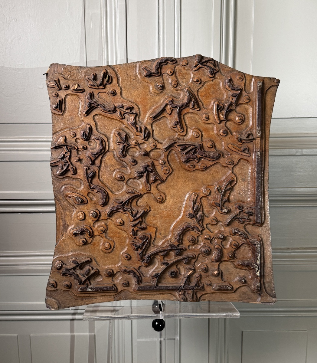 Matrice d’impression en bois et métal – France, vers 1900