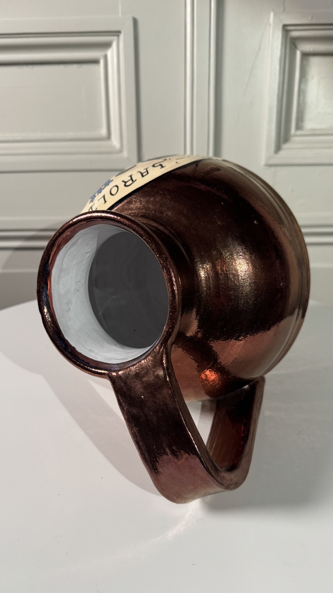 Cruche en faïence émaillé – Poterie de Bavent – Décor Tapisserie de Bayeux-photo-3