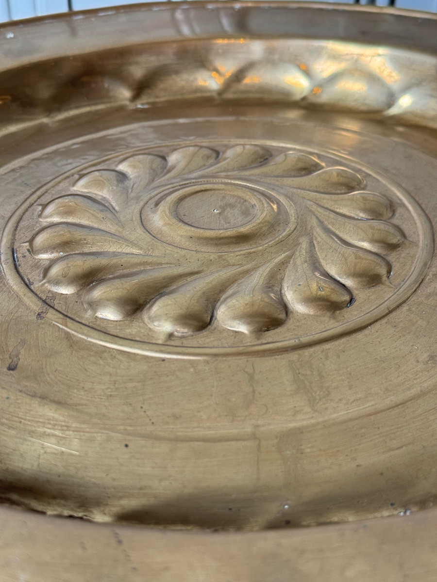 Large Repoussé Copper Alms Dish, Nuremberg, Circa 1600-photo-2