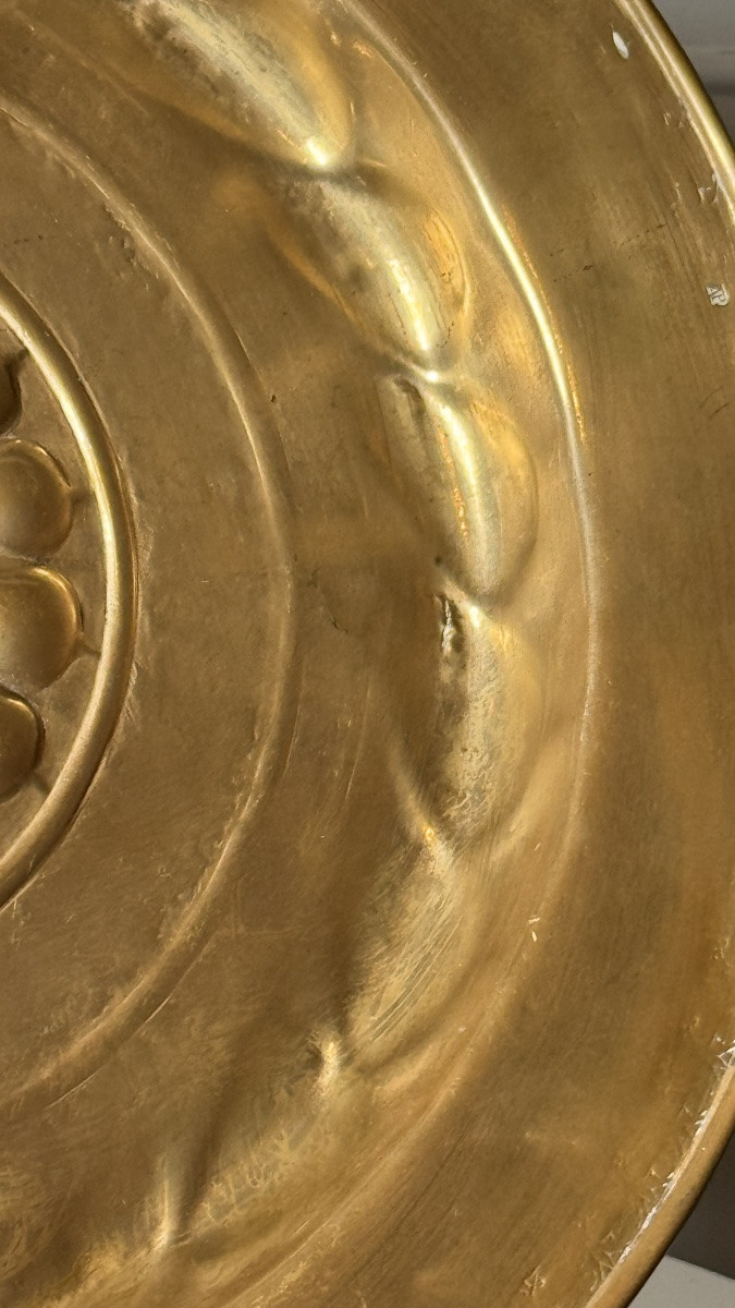 Large Repoussé Copper Alms Dish, Nuremberg, Circa 1600-photo-2