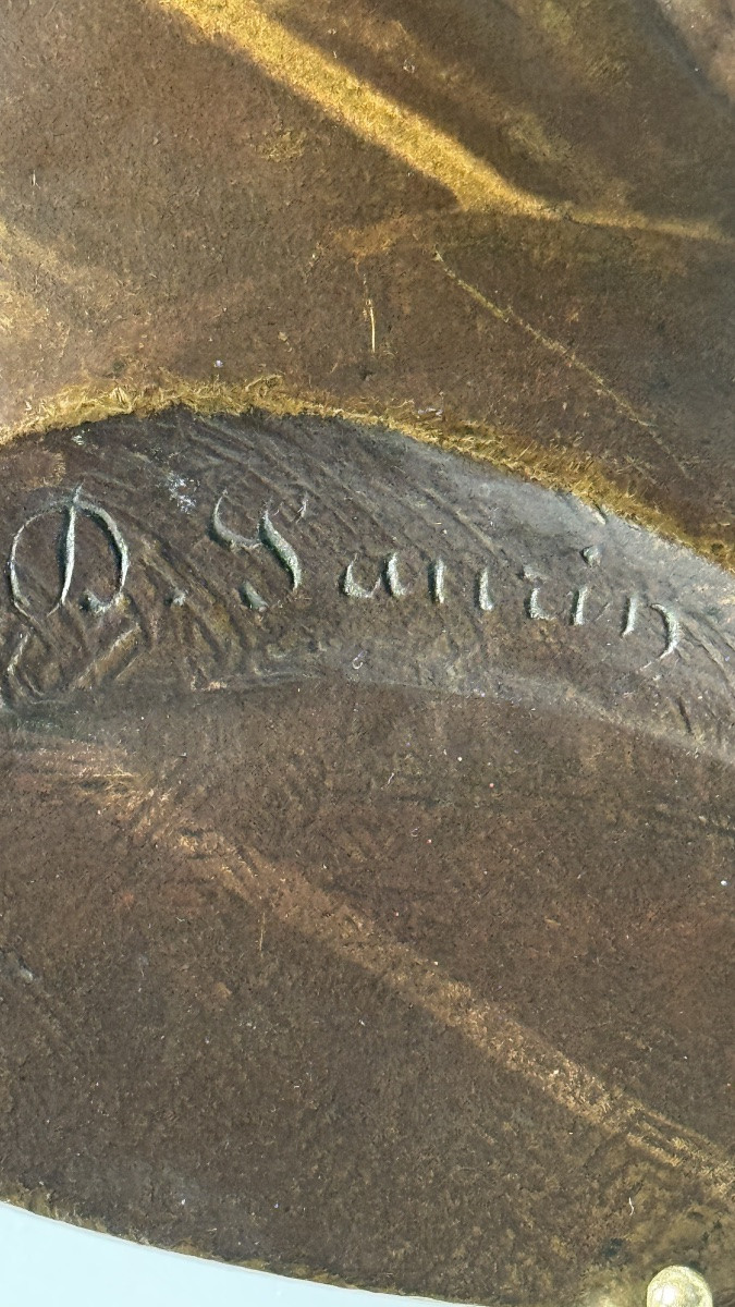 Médaillon en bronze à profil masculin, XIXe siècle, signé D. Laurin-photo-3