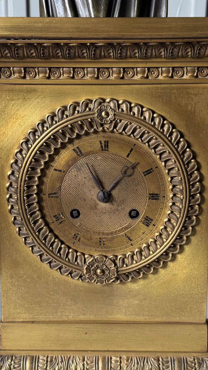 Ormolu Mantel Clock With Bust Of Homer – 19th Century-photo-3