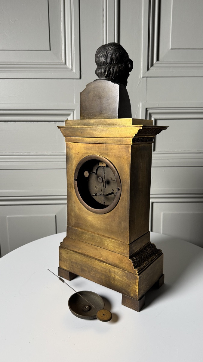 Ormolu Mantel Clock With Bust Of Homer – 19th Century-photo-5