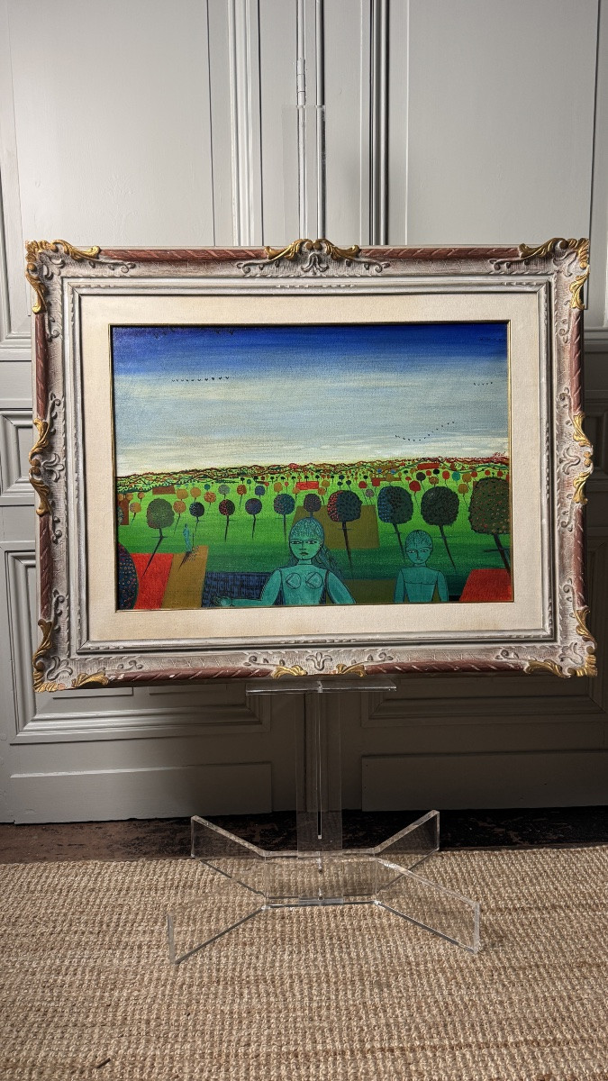 René Brô – “Cultivons la campagne” – Huile sur toile, Venise, 1972-photo-2