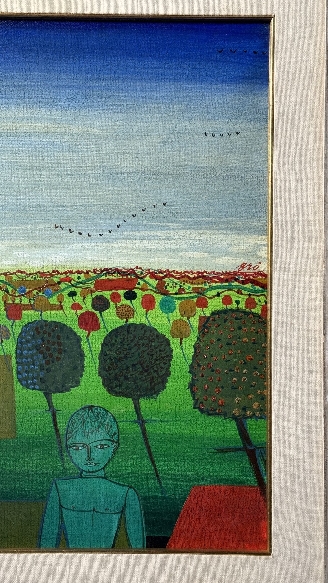 René Brô – “Cultivons la campagne” – Huile sur toile, Venise, 1972-photo-3