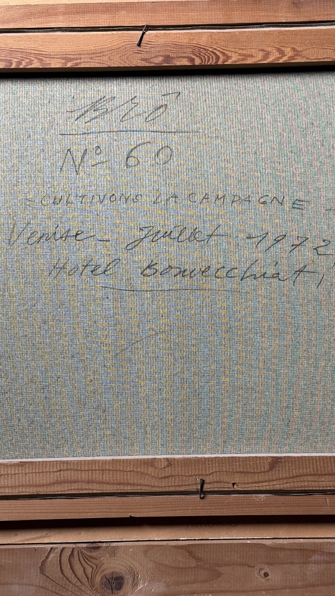 René Brô – “Cultivons la campagne” – Huile sur toile, Venise, 1972-photo-4