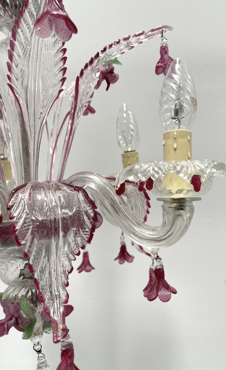 Lustre en verre de Murano, vers 1970 – 5 lumières-photo-6