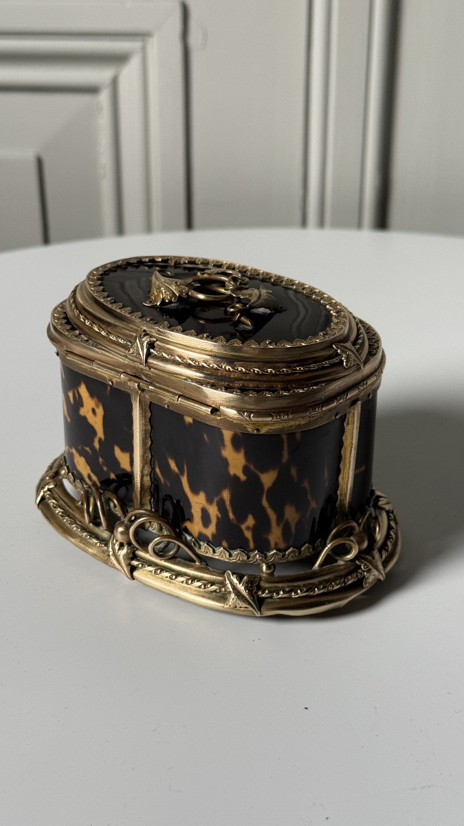 Coffret Napoléon III à décor écaille et monture en bronze doré-photo-4