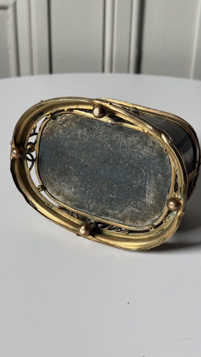 Coffret Napoléon III à décor écaille et monture en bronze doré-photo-4