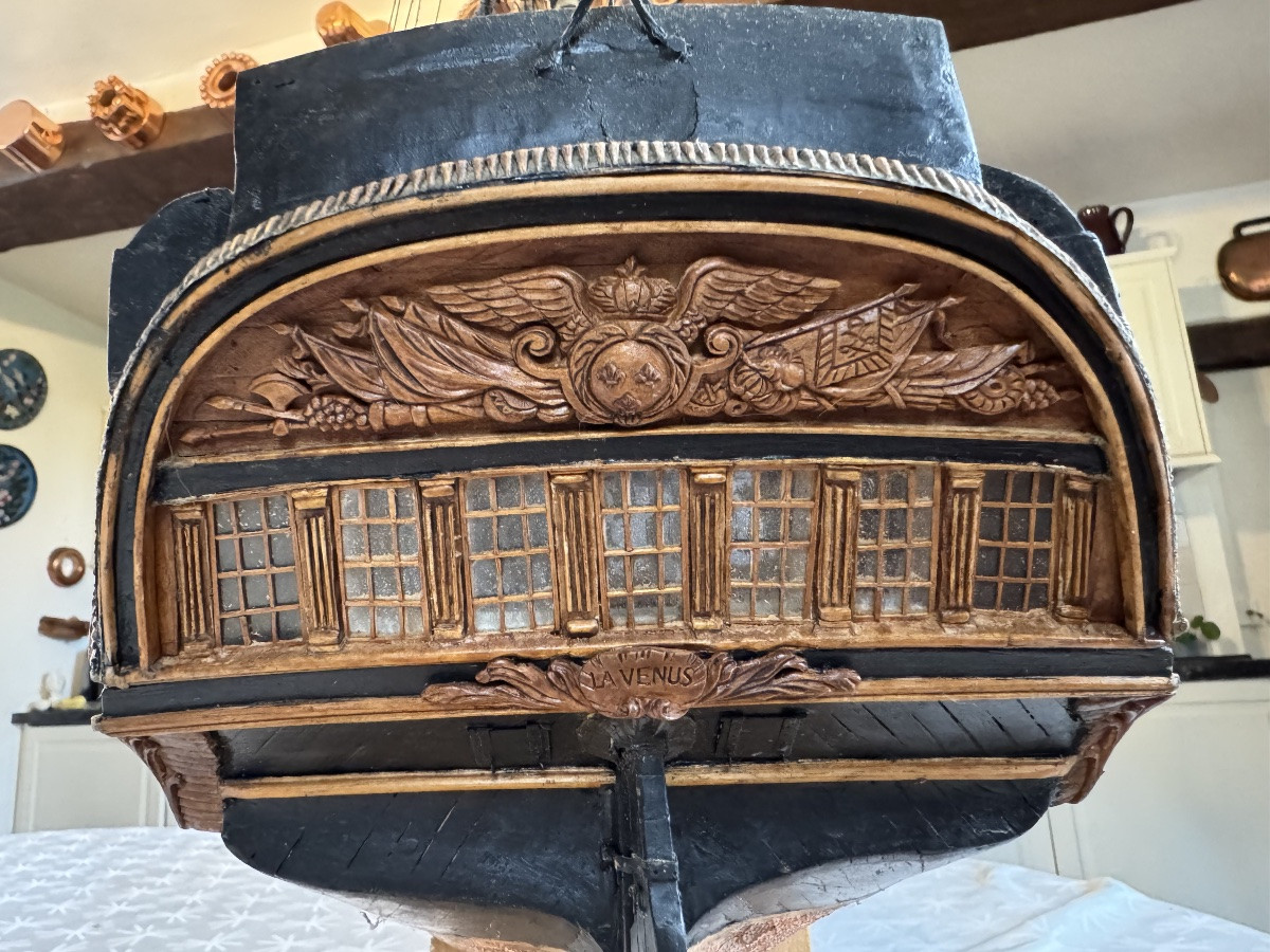 Maquette de la frégate La Vénus (1782), travail du XXe siècle-photo-3