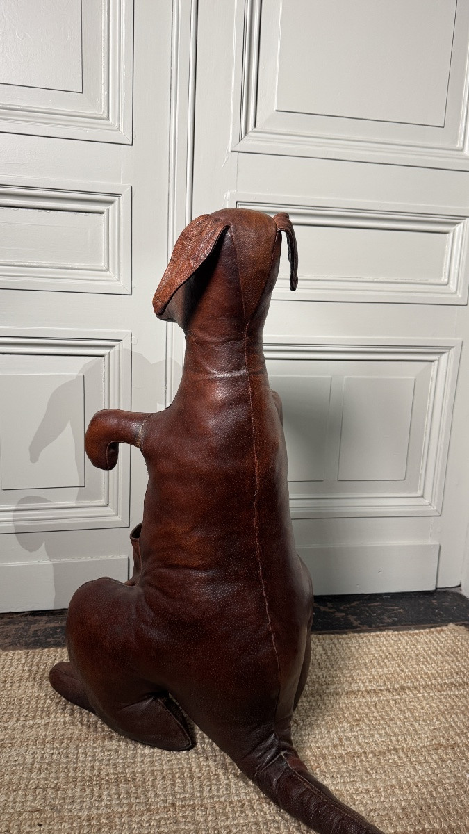 Dimitri Omersa (20th Century) Leather Kangaroo Magazine Holder Circa 1960-photo-3