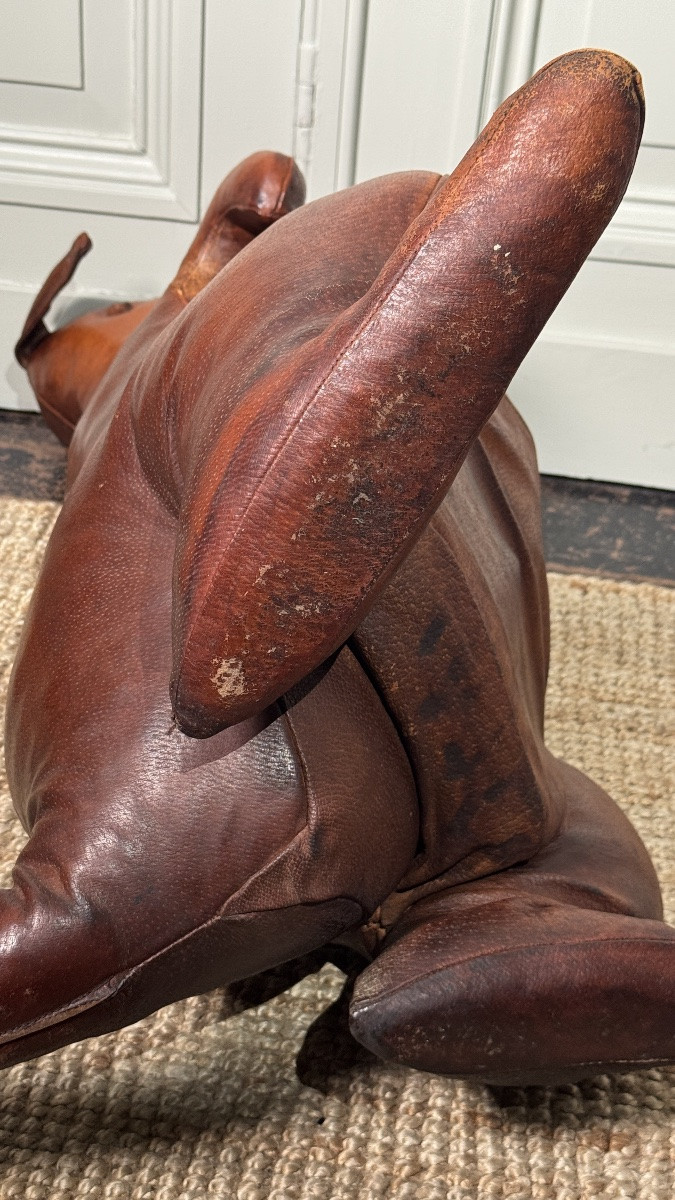 Dimitri Omersa (20th Century) Leather Kangaroo Magazine Holder Circa 1960-photo-8