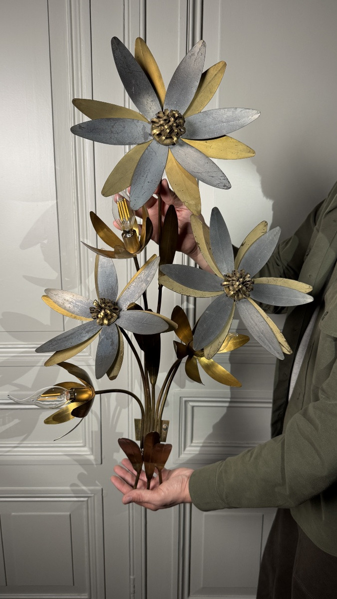 Paire d’appliques florales dans le goût de Hans Kögl, vers 1970-photo-3