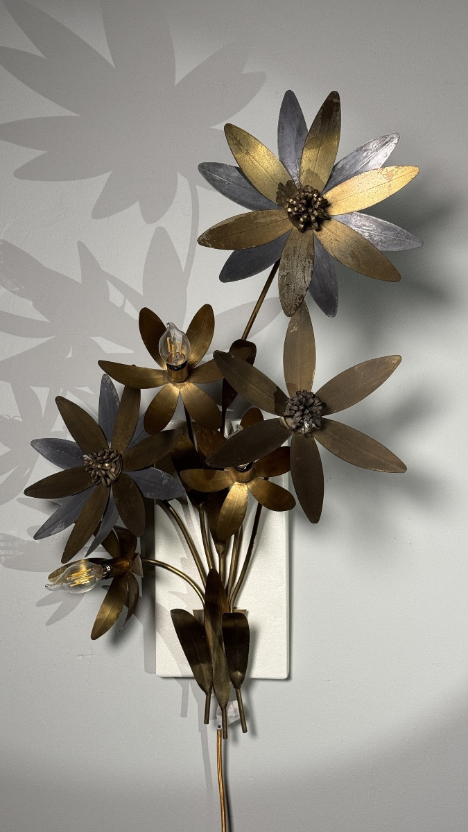 Paire d’appliques florales dans le goût de Hans Kögl, vers 1970-photo-8