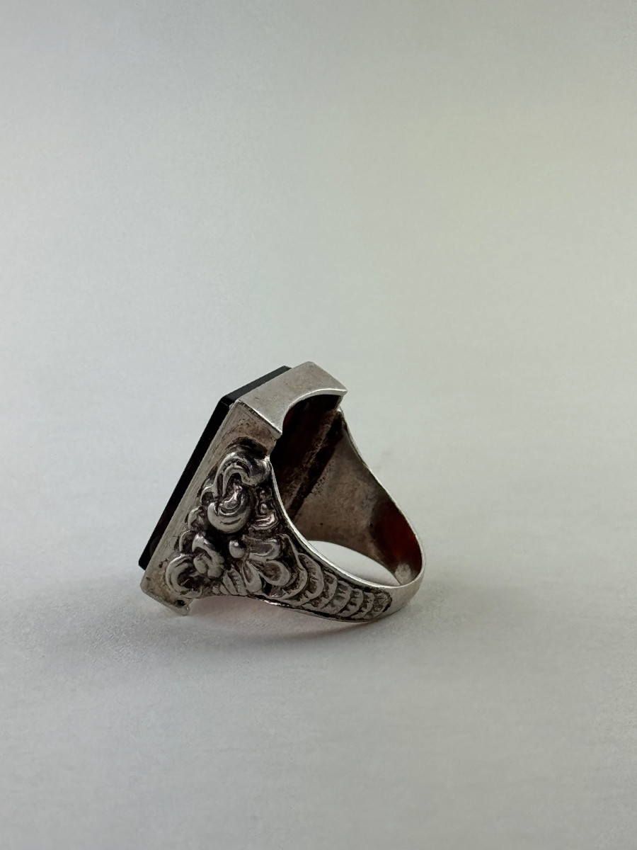 Bague d’Homme à Intaille Représentant Mars, Argent 835, vers 1900-photo-4