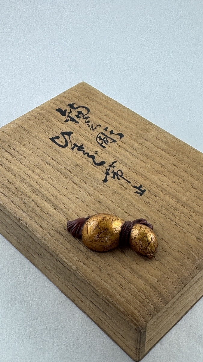Obidome japonais en laque urushi et maki-e à décor de double gourde (hyōtan), Meiji-photo-2