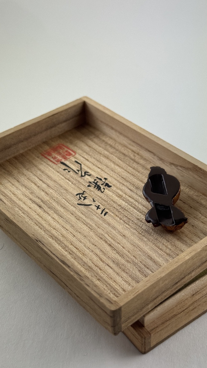 Obidome japonais en laque urushi et maki-e à décor de double gourde (hyōtan), Meiji-photo-5