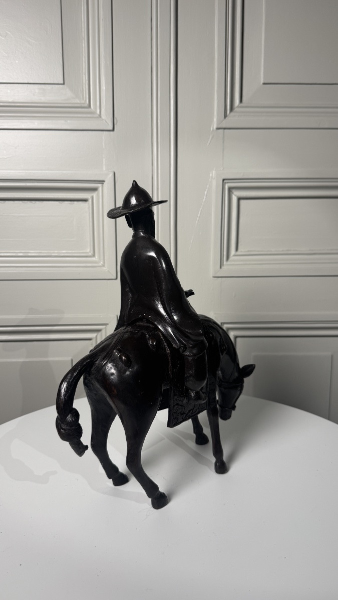 Japanese Bronze Depicting Toba On His Mule Japan, Meiji Period, Late 19th Century-photo-4