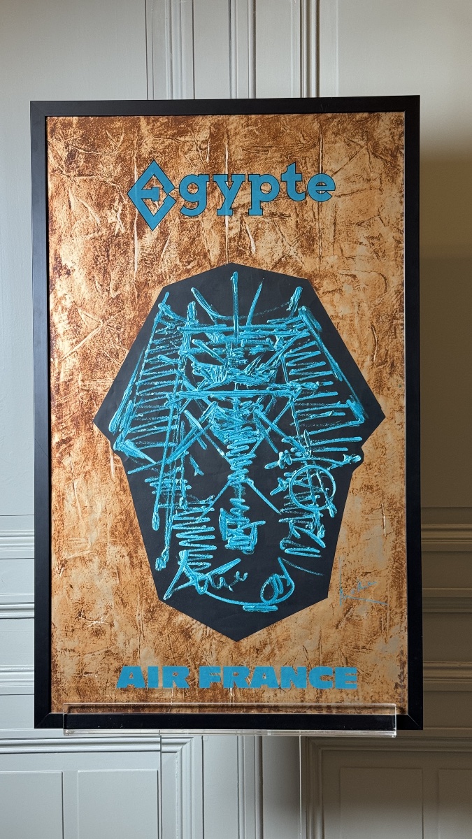 Air France – Égypte Affiche originale en couleurs par Georges Mathieu, vers 1967-photo-2