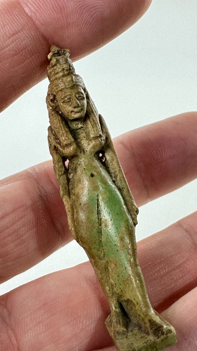 Amulette En Stéatite à Glaçure Turquoise, Une Divinité Féminine, Égypte, Basse Époque-photo-4