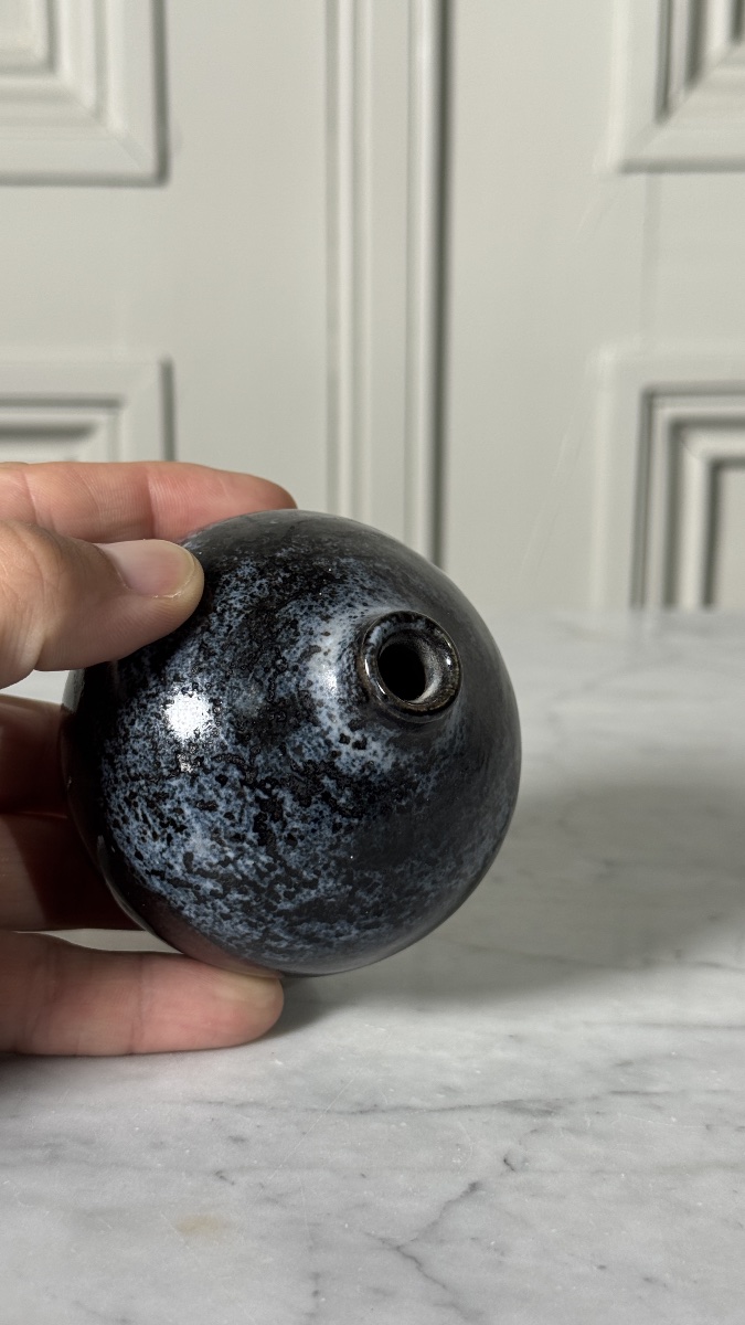 Small Globular Stoneware Vase  Yvonne Syve  & Josiane Chaudet-photo-2