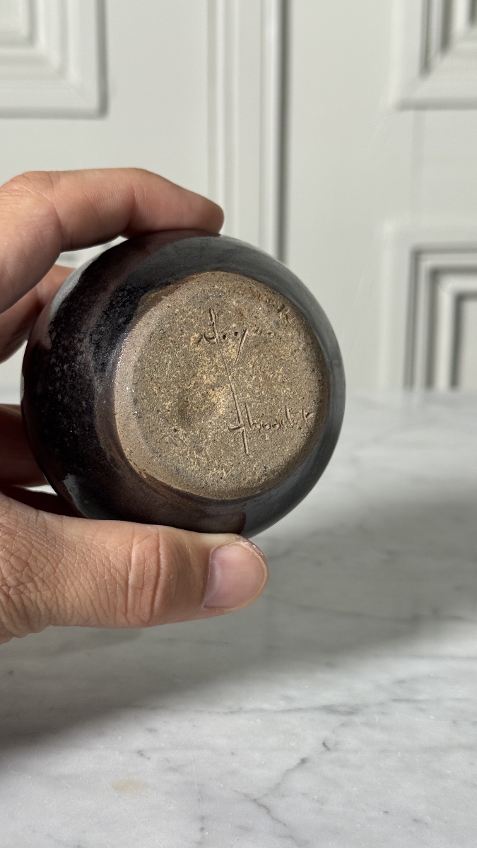 Small Globular Stoneware Vase  Yvonne Syve  & Josiane Chaudet-photo-3