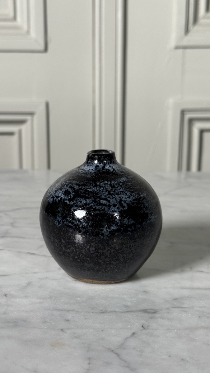 Small Globular Stoneware Vase  Yvonne Syve  & Josiane Chaudet-photo-4