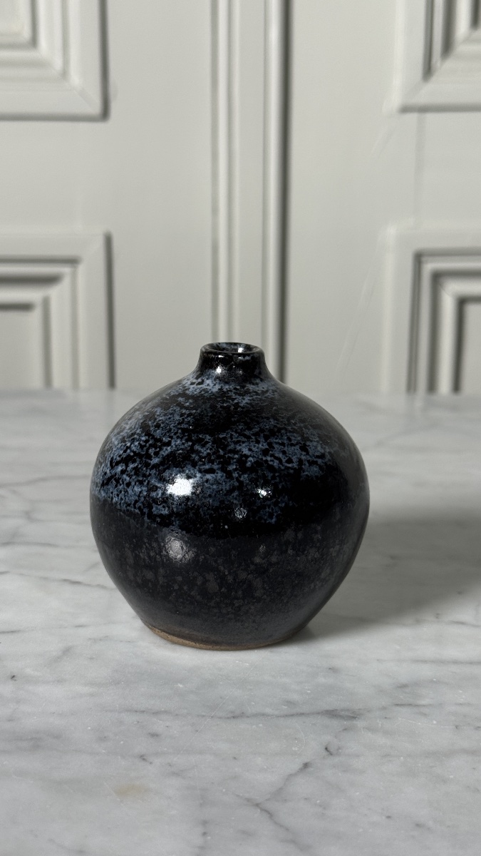 Small Globular Stoneware Vase  Yvonne Syve  & Josiane Chaudet