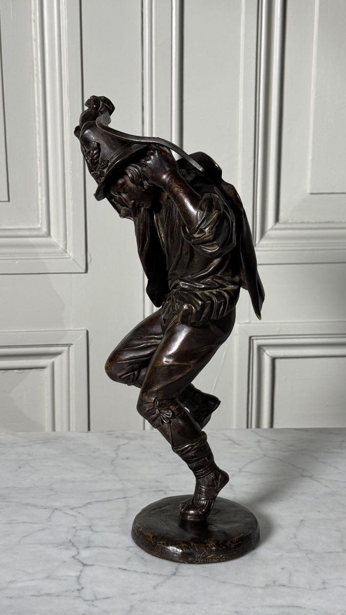 Jean-jacques Feuchère (1807–1852)  Peasant With A Sickle,  French School, 19th Century-photo-1