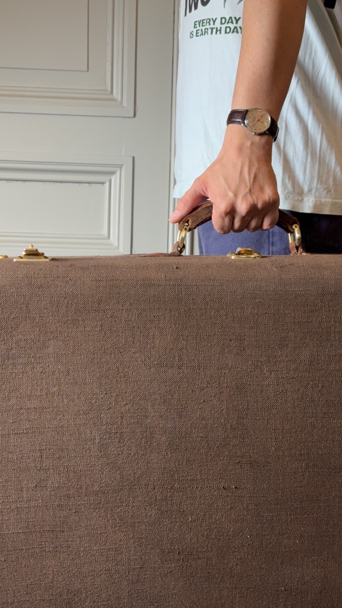 Goyard Travel Suitcase In Canvas And Leather Maison Goyard, Paris - First Half Of The 20th Century-photo-2