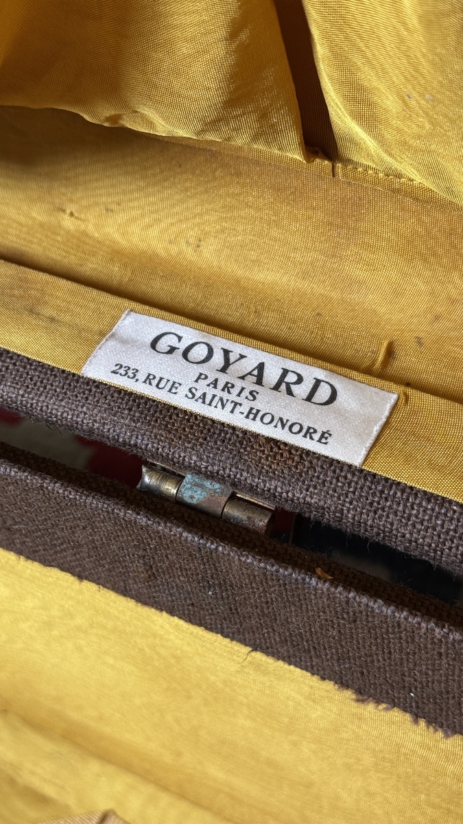 Goyard Travel Suitcase In Canvas And Leather Maison Goyard, Paris - First Half Of The 20th Century-photo-2