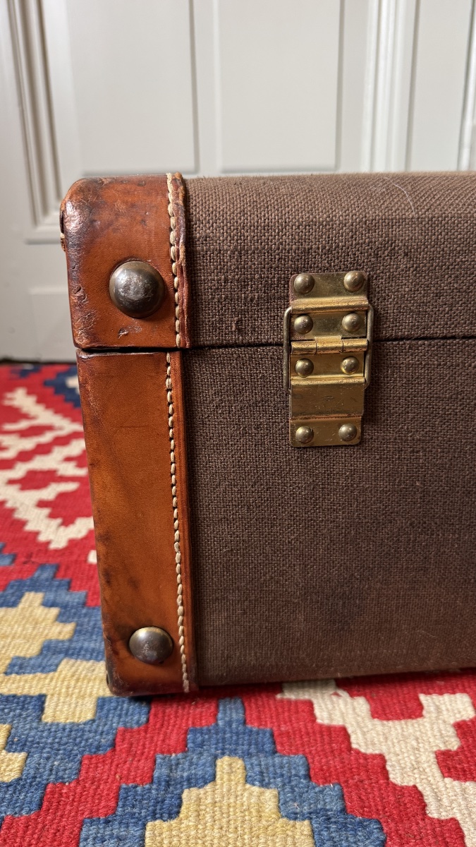 Goyard Travel Suitcase In Canvas And Leather Maison Goyard, Paris - First Half Of The 20th Century-photo-6