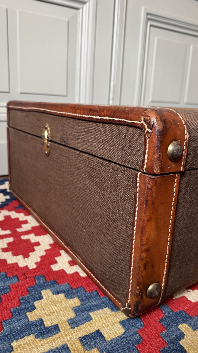 Goyard Travel Suitcase In Canvas And Leather Maison Goyard, Paris - First Half Of The 20th Century-photo-7
