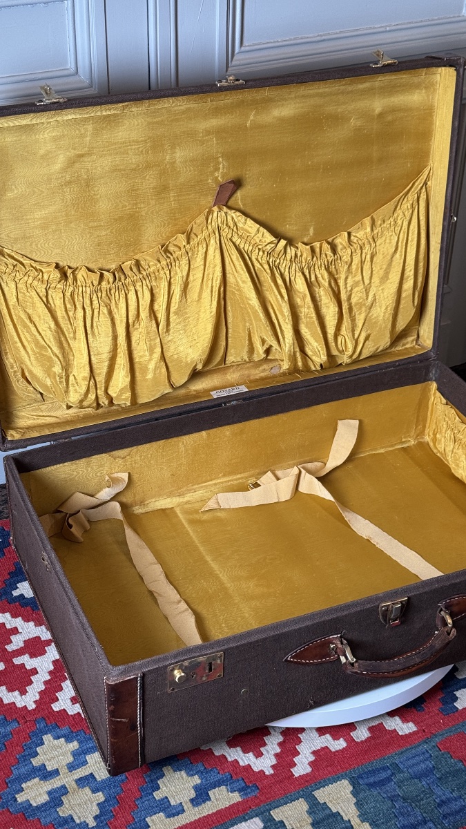 Goyard Travel Suitcase In Canvas And Leather Maison Goyard, Paris - First Half Of The 20th Century