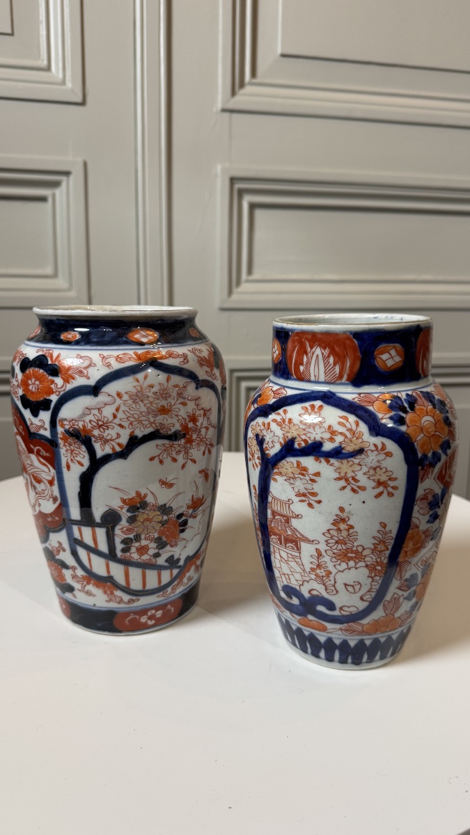 Pair Of Imari Vases Japan, Meiji Period, Late 19th Century-photo-1