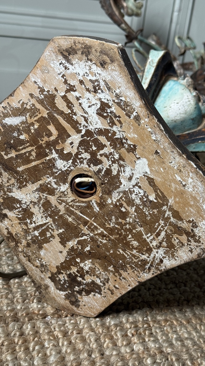 Paire de torchères à cinq lumières en bois polychrome et fer forgé – Italie, XXe siècle-photo-3