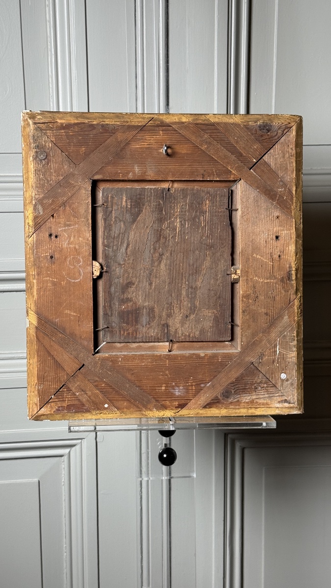 Portrait de vieillard  École du XVIIe siècle Huile sur panneau-photo-2
