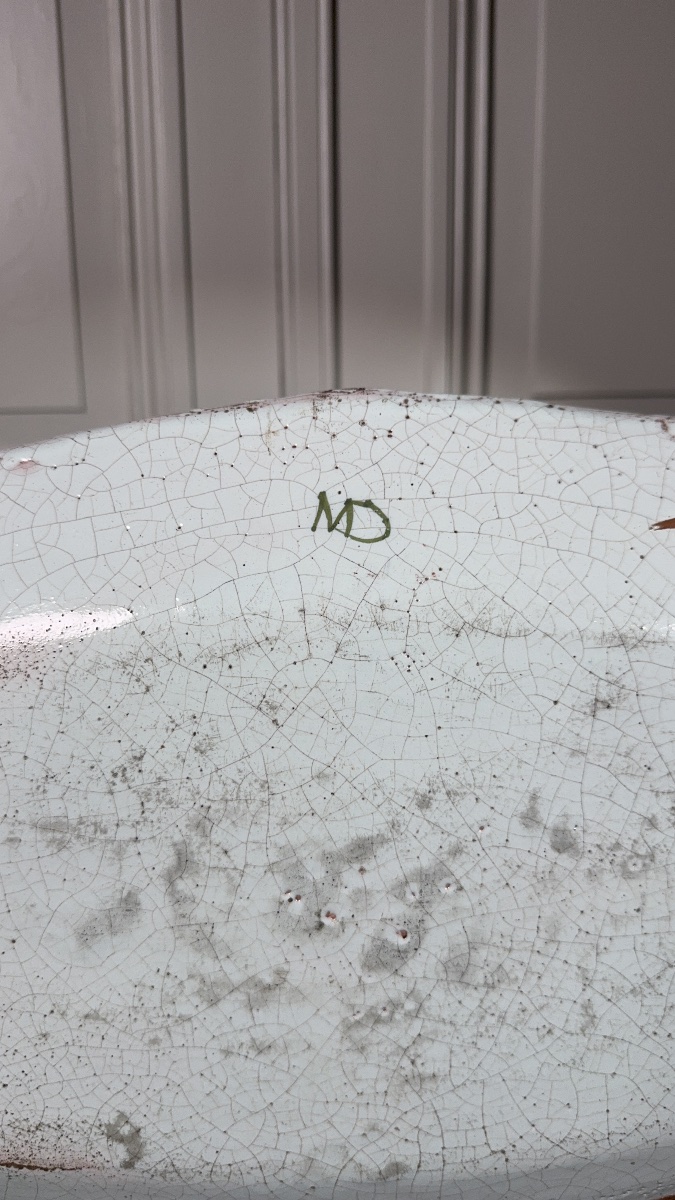 Large Rouen Faience Platter With Cornucopia Decoration  Rouen, 18th Century-photo-3
