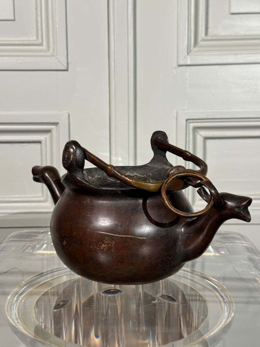 Bronze Double-spouted Pouring Vessel With Duck-head Spouts, Flanders, 15th Century-photo-3