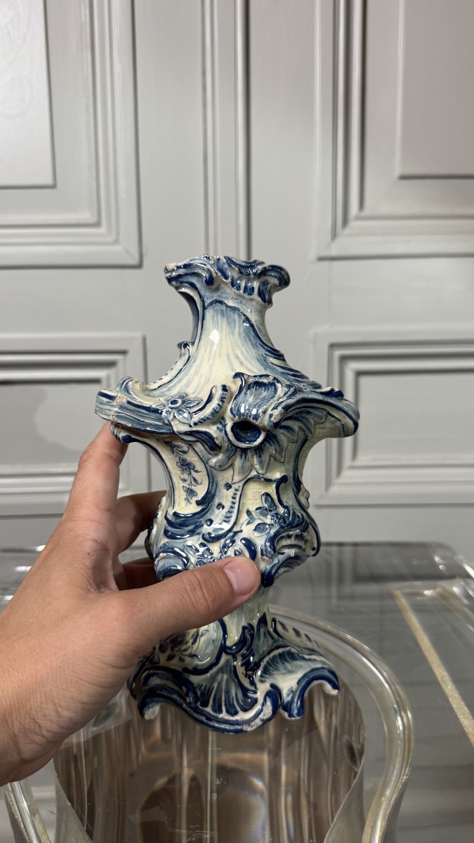 Rare huilier ou vinaigrier en faïence de Delft – Époque Louis XV, XVIIIe siècle-photo-3