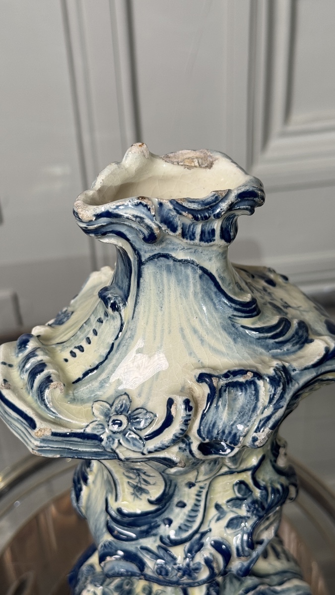 Rare huilier ou vinaigrier en faïence de Delft – Époque Louis XV, XVIIIe siècle-photo-4