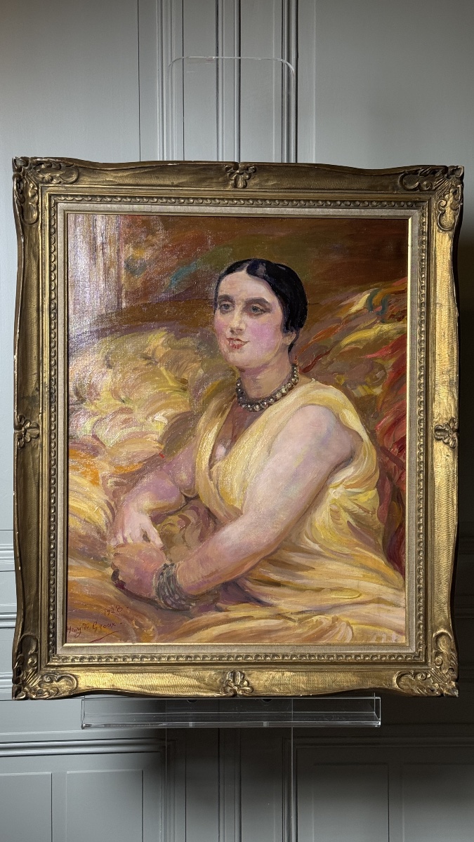 Henry de Groux (1867-1930) Portrait d'élégante, 1928