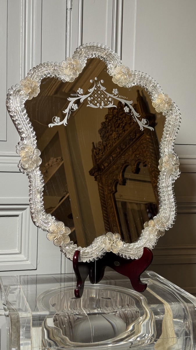 Miroir Vénitien en Verre de Murano – Italie, vers 1960-1970