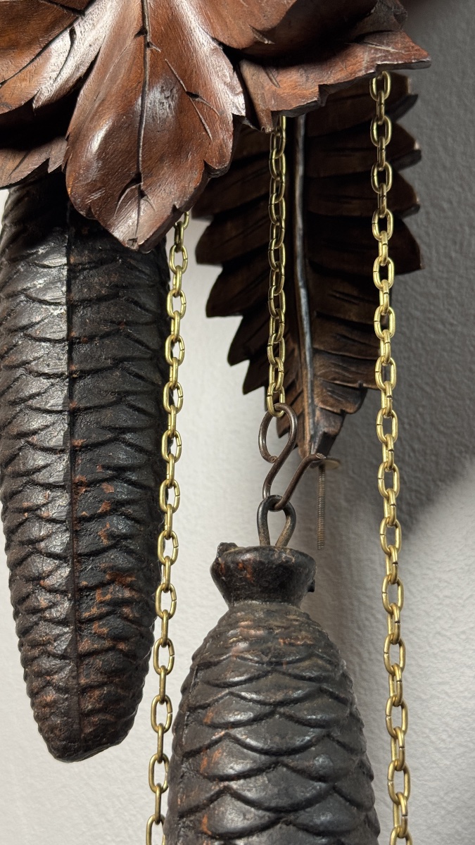 Large Black Forest Cuckoo Clock “the Raven And The Fox” – Circa 1900-photo-3